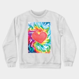 Tie Dye Heart - 70's love Crewneck Sweatshirt